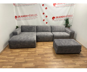 Sofa LOFT (Kampinis, atskiriamas)(Komplektas su pufu)(Ekspozicija)